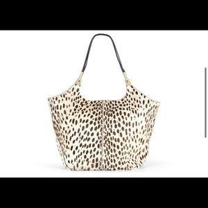 Elizabeth and James abstract animal print calf hair shopper